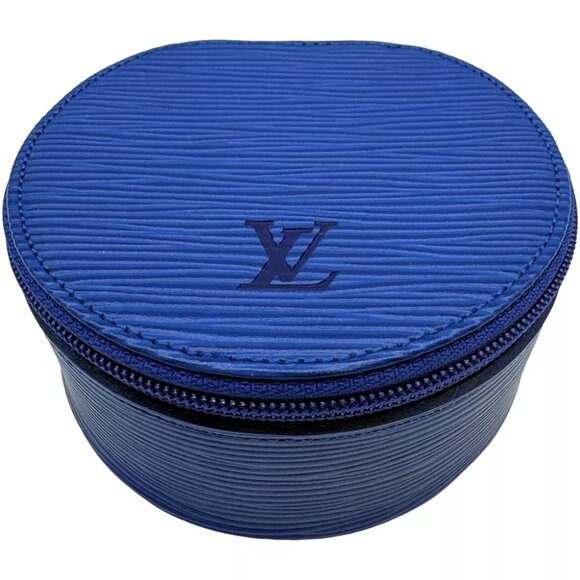 Authentic LOUIS VUITTON Epi Jewelry Case Accessory M48205 Blue Leather #36635896 - Picture 1 of 13